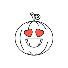 Halloween pumpkin icon. Flat style. Isolated on white background. 