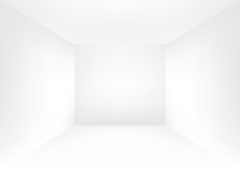 Empty white room. Blank room, Wall and floor interior background. Abstract 3d interior.
