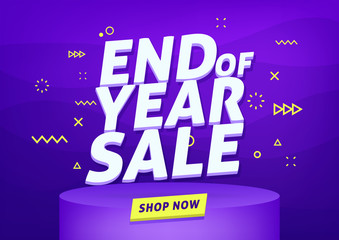 End of year sale banner. Sale banner template design.