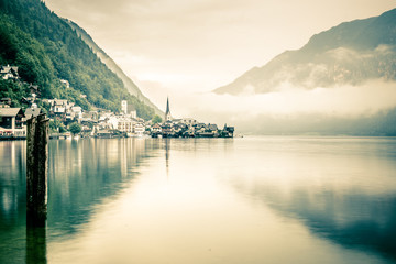 Reflection of an old lake town