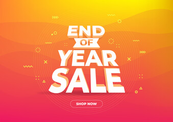 End of year sale banner. Sale banner template design.