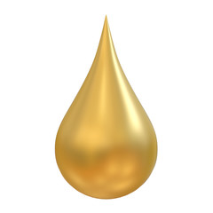 Golden Oil Drop Isolated