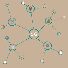 5G infographic connect sign of technology. 