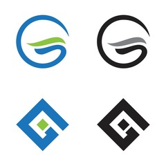 Set abstract letter G design vector illustration template