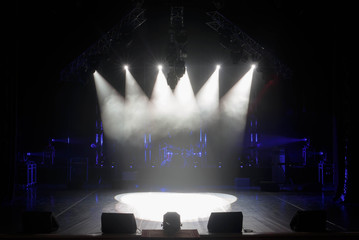 Free stage with lights