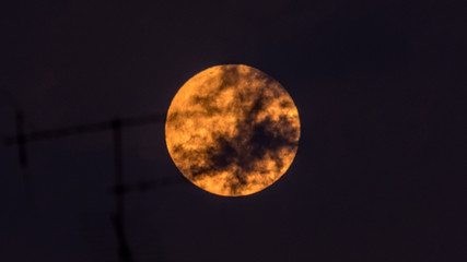 Isolated close up of the moon