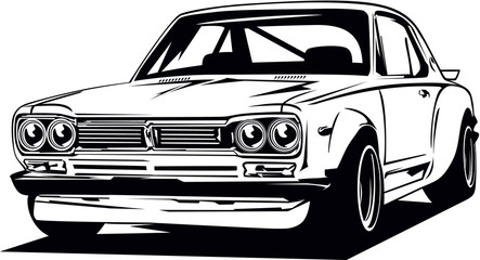 Classic vector retro vintage custom car design