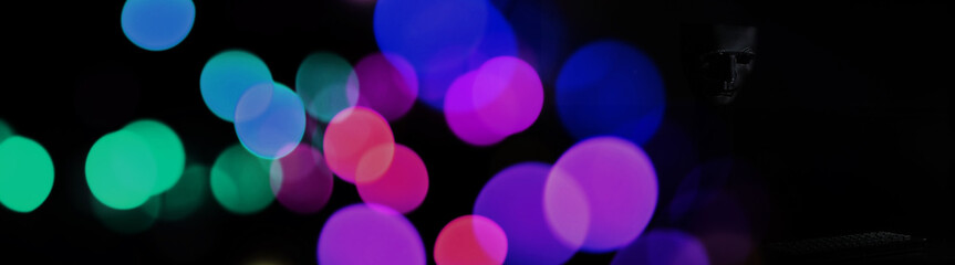 Black mask in the dark ritual and mystery