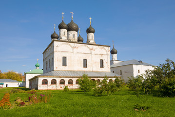 Trinity Cathedral in Holy Trinity Makaryevo-Unzhensky monastery on a sunny September day. Makaryev, Kostroma region. Russia