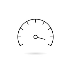 Speedometer icon on white background