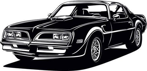 Classic vector retro vintage custom car design