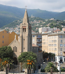 Old church in Bastia Town in Corsica