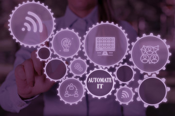 Conceptual hand writing showing Automate It. Concept meaning convert process or facility to be...