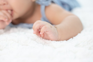 New born baby hand,selective focus