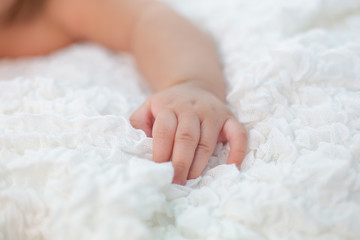 New born baby hand,selective focus