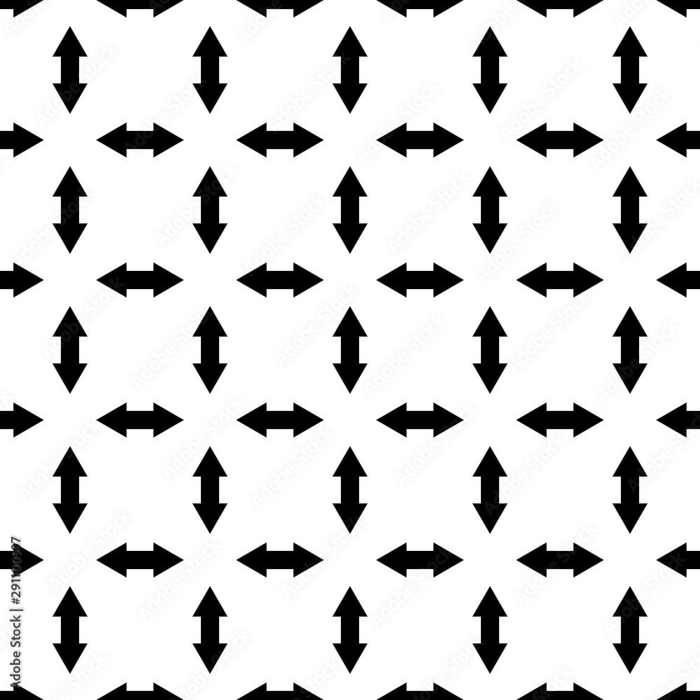 Poster Seamless geometrical pattern, arrows, vector index pattern arrows indicate the direction of the side of the world
