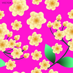 Jasmine flower seamless pattern, Vector illustration design element