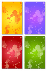 four color grunge background