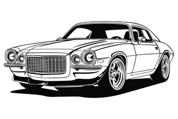 Obraz na płótnie Canvas Classic vector retro vintage custom car design