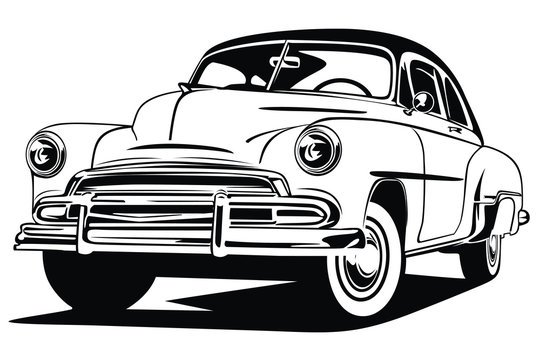 Classic vector retro vintage custom car design