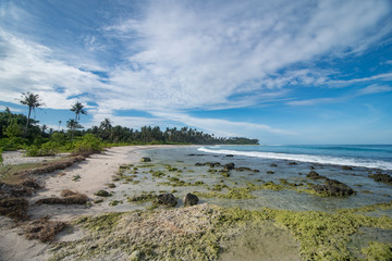 Fototapeta na wymiar Low Tide, Tropical Beach Simeulue, North Sumatra, Indonesia