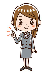 ビジネスウーマン　指差し
