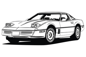 Fototapeta premium Classic vector retro vintage custom car design