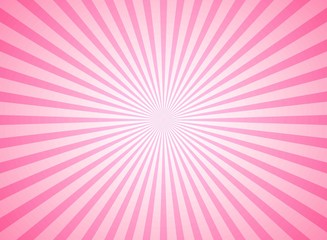 Sunlight horizontal background. Pink color burst background. Vector illustration.