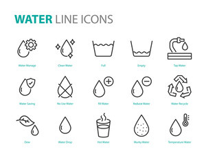 set of water icons, fresh, nature