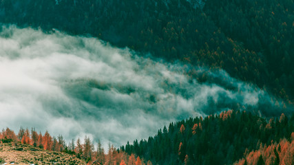 Cloudy autumn day in the italian alps