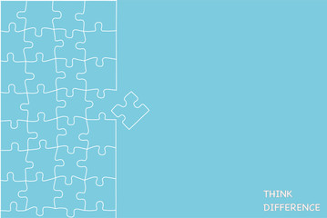 Fototapeta premium A piece of jigsaw separated from group, think difference concept.