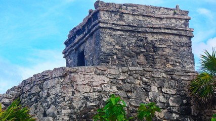 Pyramid ruins in Tulum Mexico