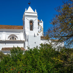 Tower bell of Igreja de Santa Maria do Castelo (St. Mary's Church) viewed form Tavira Castle, Algarve, Portugal