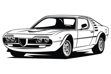 Classic vector retro vintage custom car design