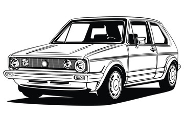 Classic vector retro vintage custom car design