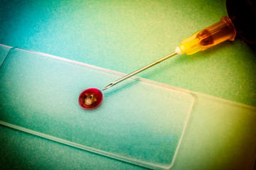 Drop of blood with face death, medical concept