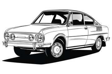 Obraz na płótnie Canvas Classic vector retro vintage custom car design
