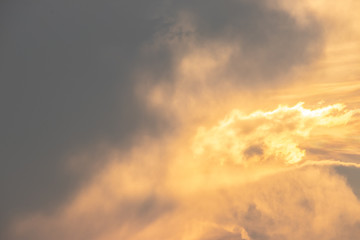 Golden sky at sunset background