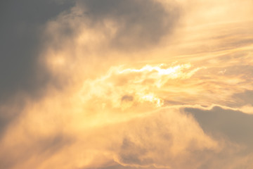 Golden sky at sunset background