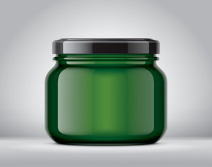 Glass Jar Mockup on Background. 