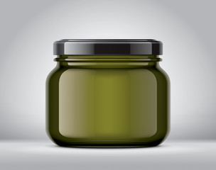 Glass Jar Mockup on Background. 