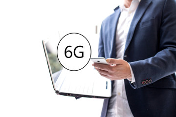 6G New generation telecommunication fast internet and technology concept