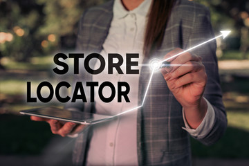 Word writing text Store Locator. Business photo showcasing to know the address contact number and operating hours