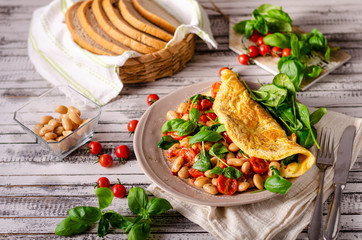 Bio healthy egg omelette