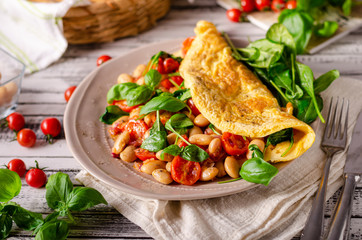 Bio healthy egg omelette