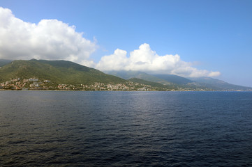 Coast of Corsica Island in Europe and Bastia Town