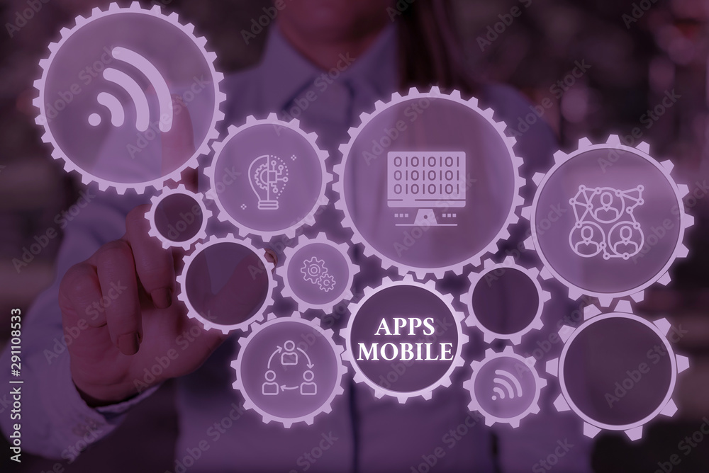 Poster conceptual hand writing showing apps mobile. concept meaning computer program designed to run on pho