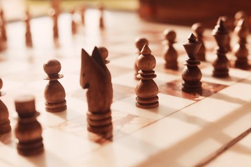 chess pieces on board
