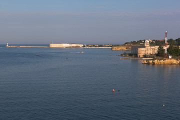 Fototapeta premium Konstantinovskaya and Mikhailovskaya batteries in the hero city of Sevastopol, Crimea