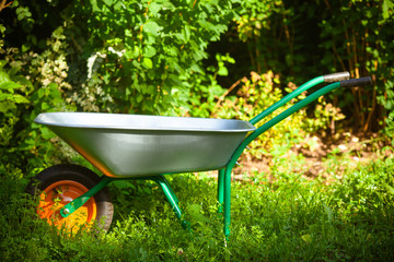 Garden car. Garden tools.